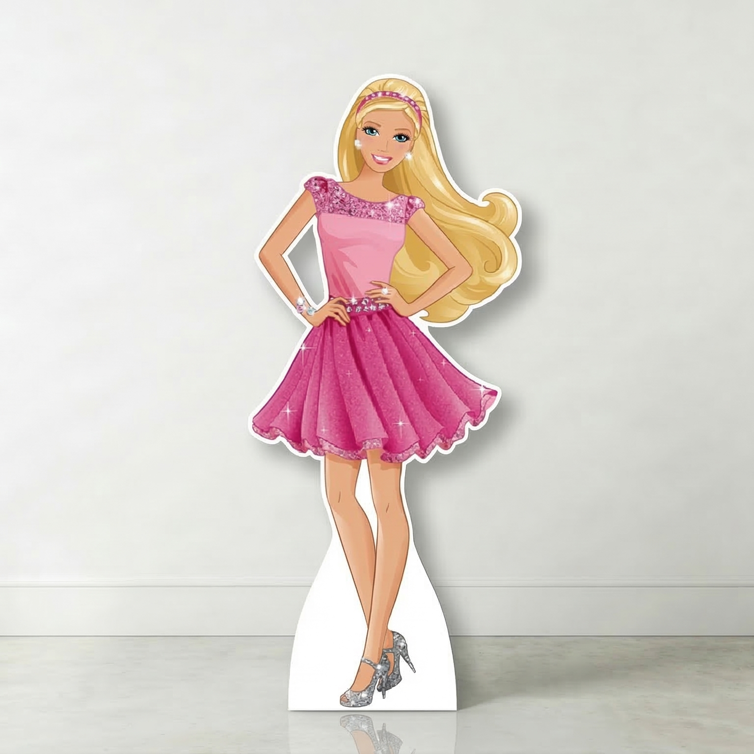 Barbie Blonde Girl Doll Cardboard Cutout Yard Sign Life Size Prop Decoration Party Birthday