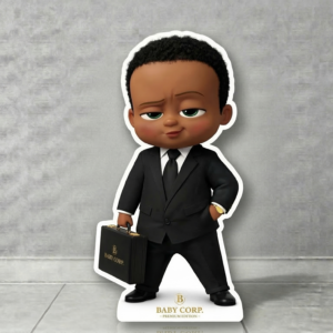 Boss Baby Black Boy Cardboard Cutout Yard Sign Life Size Prop Decoration Party Birthday