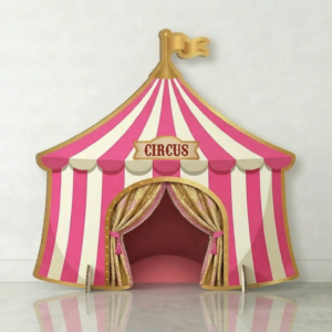 Pink Circus Tent Cardboard Cutout Yard Sign Life Size Prop Decoration Party Birthday