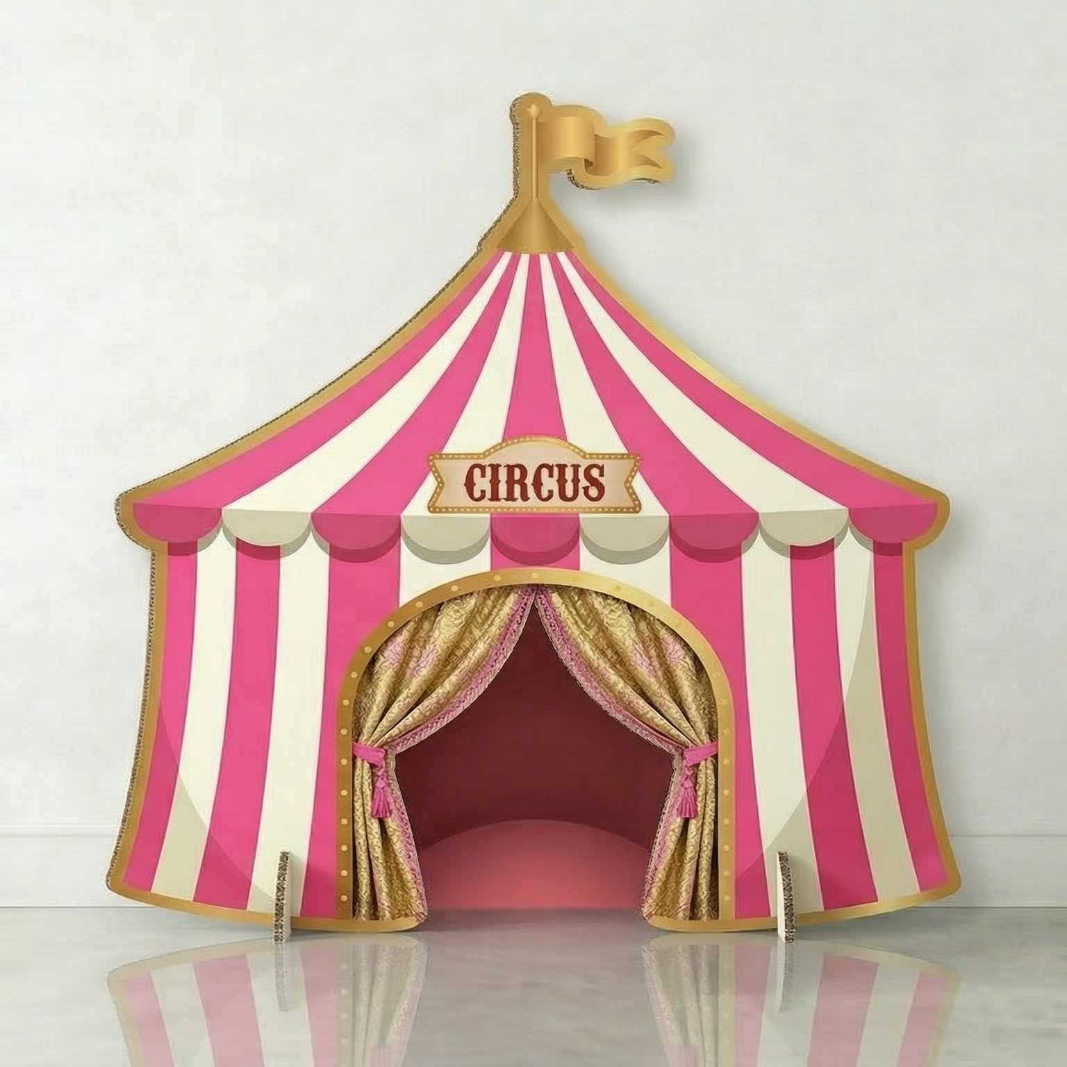 Pink Circus Tent Cardboard Cutout Yard Sign Life Size Prop Decoration Party Birthday