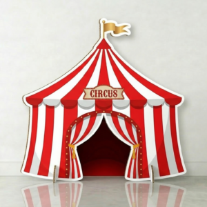 Red Circus Tent Cardboard Cutout Yard Sign Life Size Prop Decoration Party Birthday