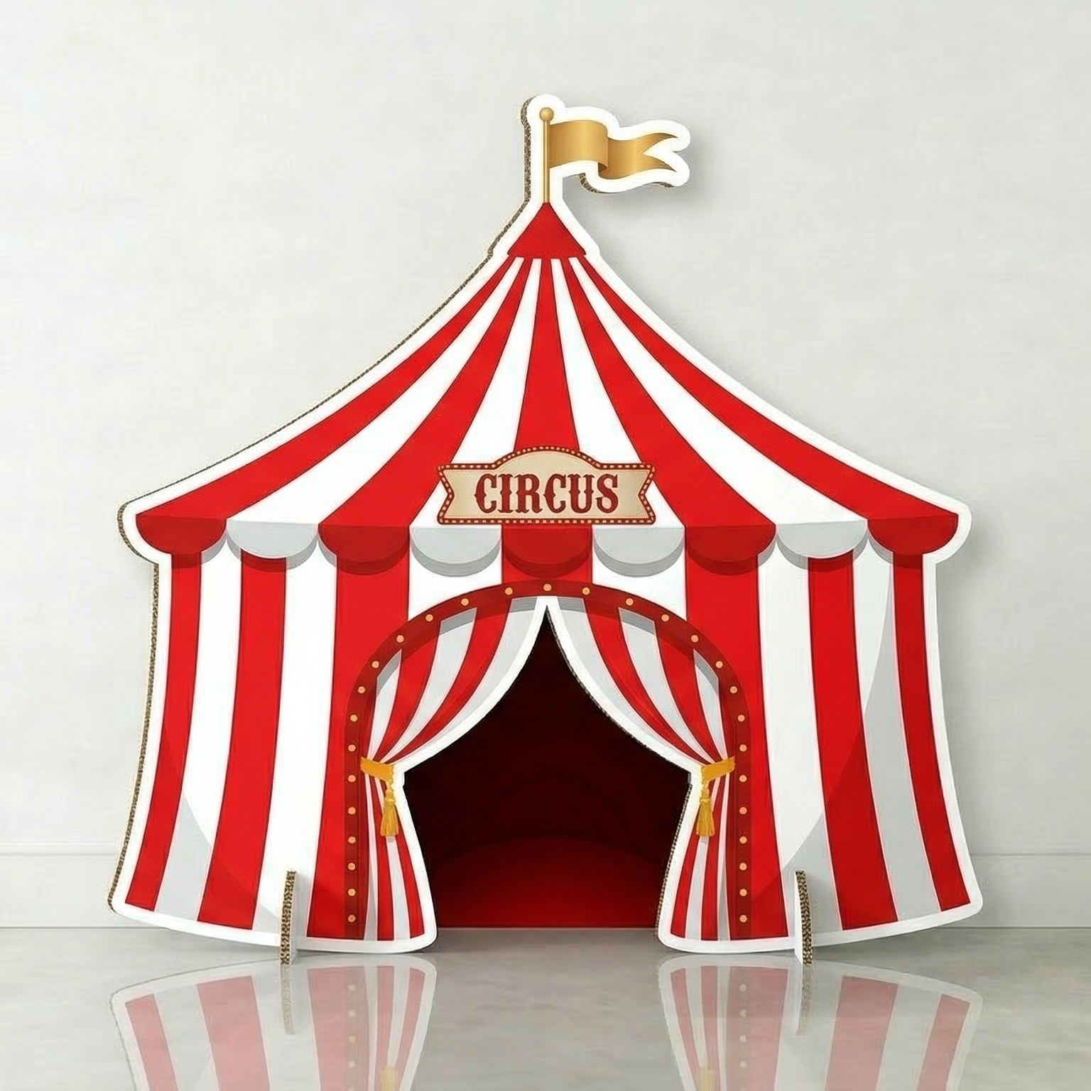 Red Circus Tent Cardboard Cutout Yard Sign Life Size Prop Decoration Party Birthday