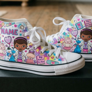 Personalized Name Birthday Doc McStuffins Full Print White High Top Sneaker Shoes