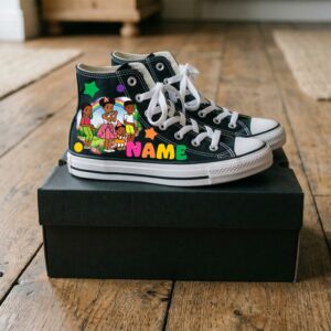 Personalized Name Birthday Gracie's Corner and Friends Black High Top Sneaker Shoes
