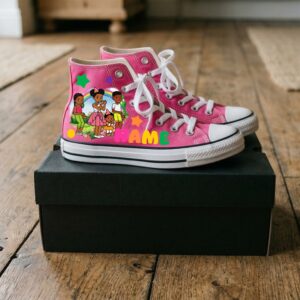 Personalized Name Birthday Gracie's Corner and Friends Pink High Top Sneaker Shoes
