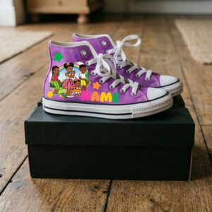Personalized Name Birthday Gracie's Corner and Friends Purple High Top Sneaker Shoes