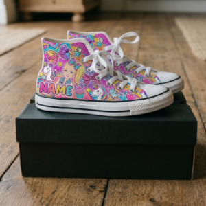 Personalized Name Birthday Jojo Siwa Full Print White High Top Sneaker Shoes