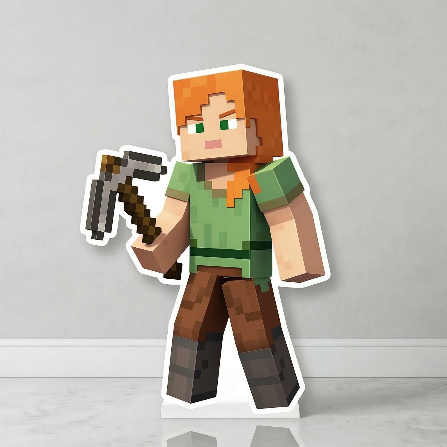 Minecraft Alex Cardboard Cutout Yard Sign Life Size Prop Decoration Party Birthday