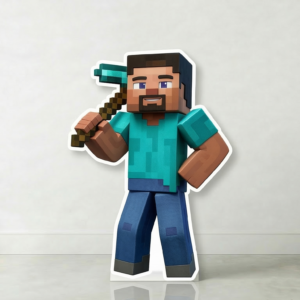 Minecraft Steve Cardboard Cutout Yard Sign Life Size Prop Decoration Party Birthday