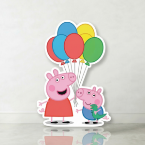 Peppa Pig and George Balloons Cardboard Cutout Yard Sign Life Size Prop Decoration Party Birthday