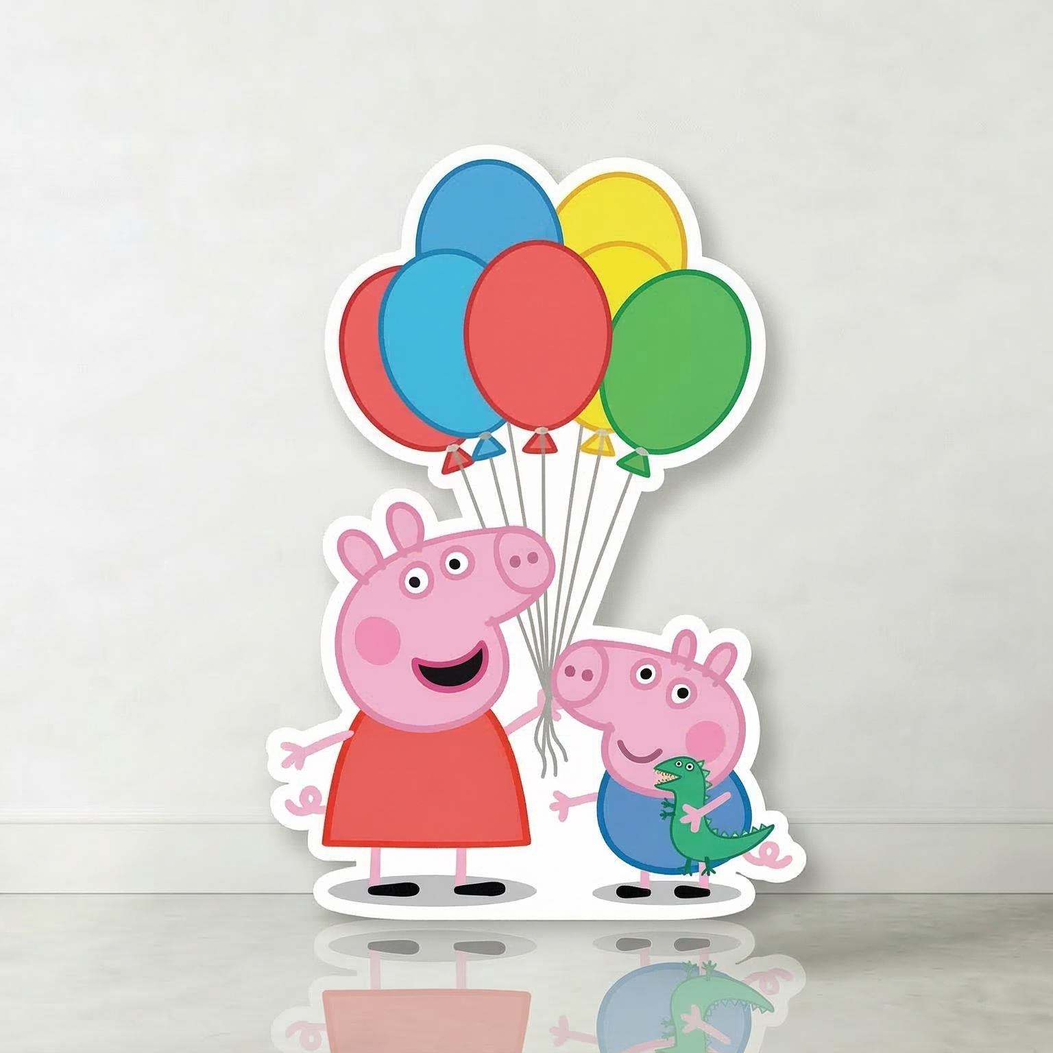 Peppa Pig and George Balloons Cardboard Cutout Yard Sign Life Size Prop Decoration Party Birthday