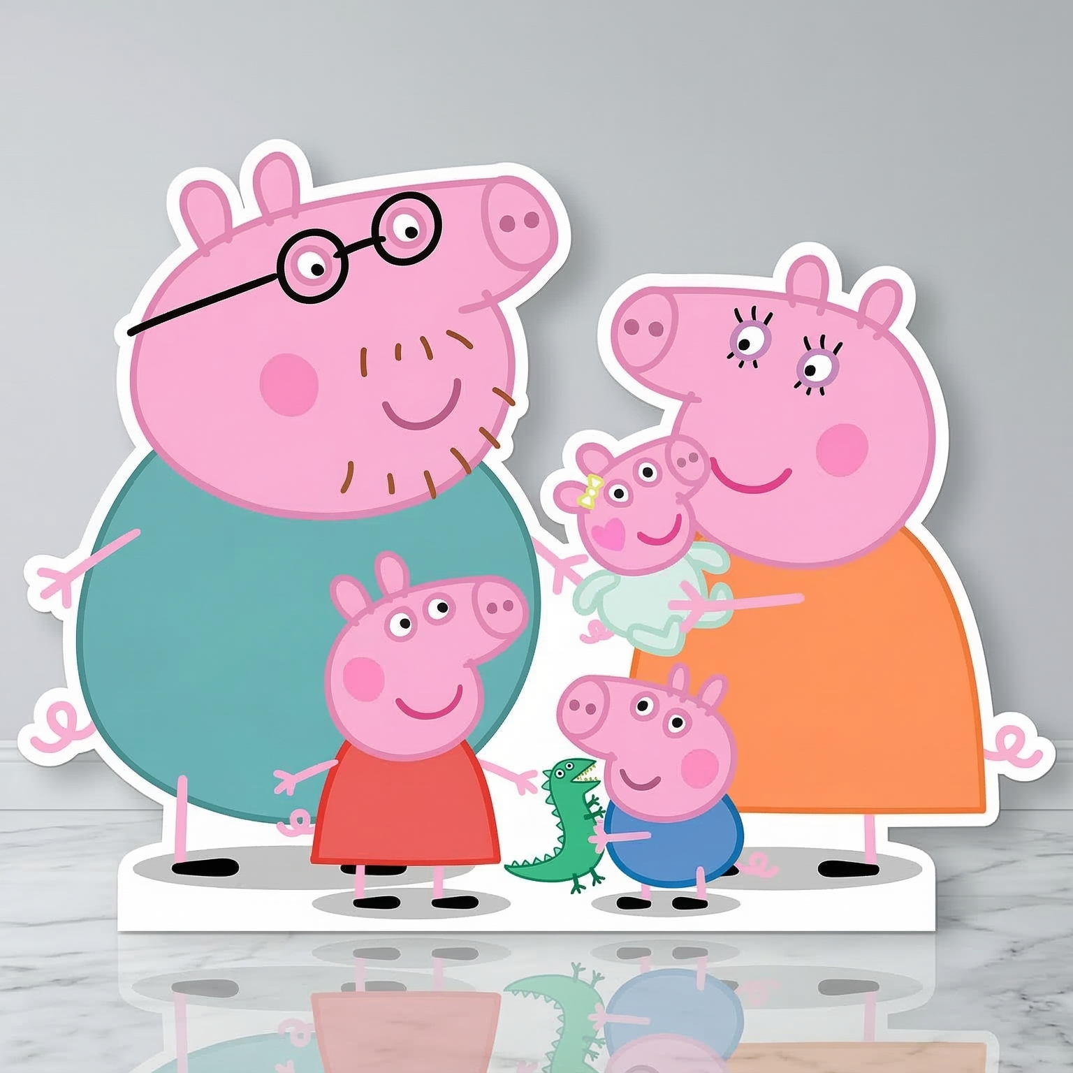 Peppa Pig Family Cardboard Cutout Yard Sign Life Size Prop Decoration Party Birthday