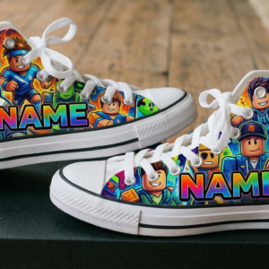 Personalized Name Birthday Roblox Full Print White High Top Sneaker Shoes