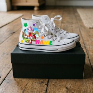 Personalized Name Birthday Sonic the Hedgehog Amy Rose White High Top Sneaker Shoes