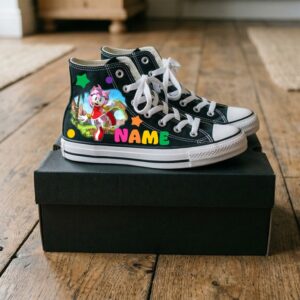 Personalized Name Birthday Sonic the Hedgehog Amy Rose Black High Top Sneaker Shoes