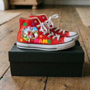 Personalized Name Birthday Sonic the Hedgehog Amy Rose Red High Top Sneaker Shoes