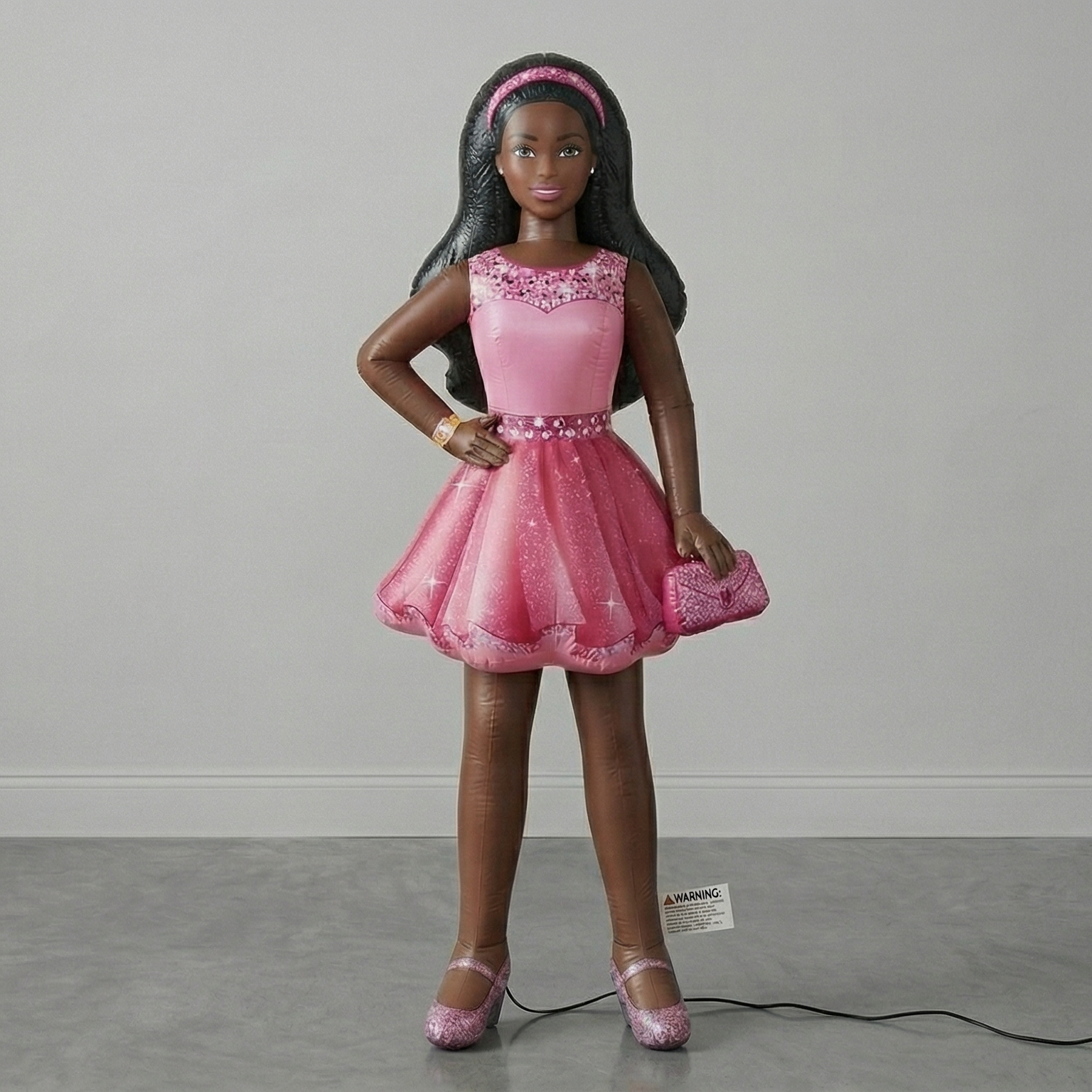 Barbie Black Girl Doll Blow Up Inflatable Yard 4' Foot Decoration Party Prop Sign Holiday Birthday