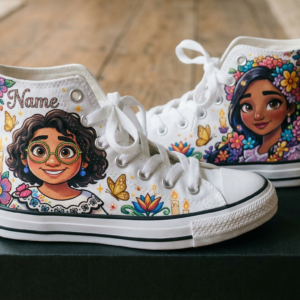 Personalized Name Birthday Encanto Mirabel Isabella Full Print White High Top Sneaker Custom Shoes