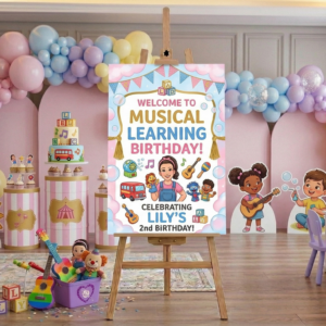 Ms Miss Rachel Theme Personalized Custom Welcome Birthday Sign Foam Poster Board Print Wall Art 24" x 36" inch Decoration Party Glossy Finish