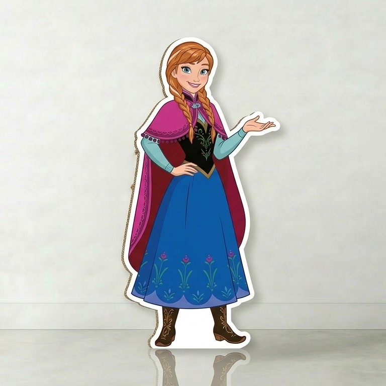 Princess Frozen Cartoon Anna Cardboard Cutout Yard Sign Life Size Prop Decoration Party Birthday