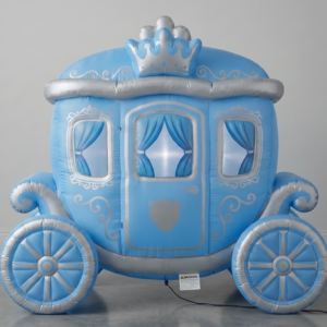 Princess Carriage Blue and Silver Inflatable Yard 6' Foot Decoration Party Prop Sign Holiday Birthday