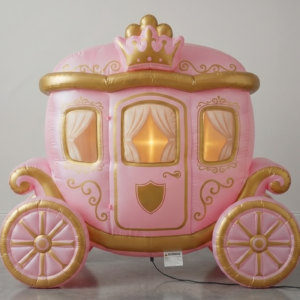 Princess Carriage Pink and Gold Inflatable Yard 6' Foot Decoration Party Prop Sign Holiday Birthday