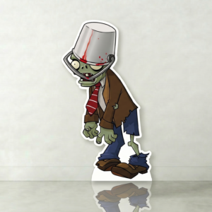 Plants vs Zombies Zombie Buckethead Cardboard Cutout Yard Sign Life Size Prop Decoration Party Birthday