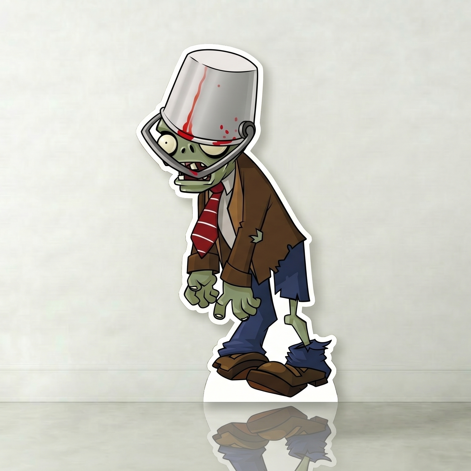 Plants vs Zombies Zombie Buckethead Cardboard Cutout Yard Sign Life Size Prop Decoration Party Birthday
