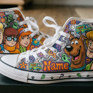 Personalized Name Birthday Scooby Doo Full Print White High Top Sneaker Custom Shoes