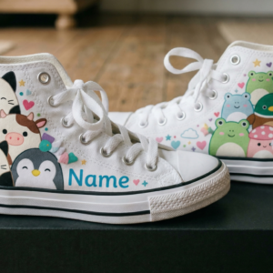 Personalized Name Birthday Squishmallows Full Print White High Top Sneaker Custom Shoes