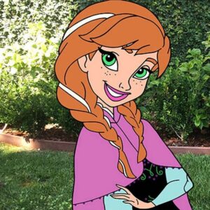 Princess Frozen Anna Bust 3 Foot Coroplast Cutout Yard Sign Life Size Prop Decoration Party Birthday