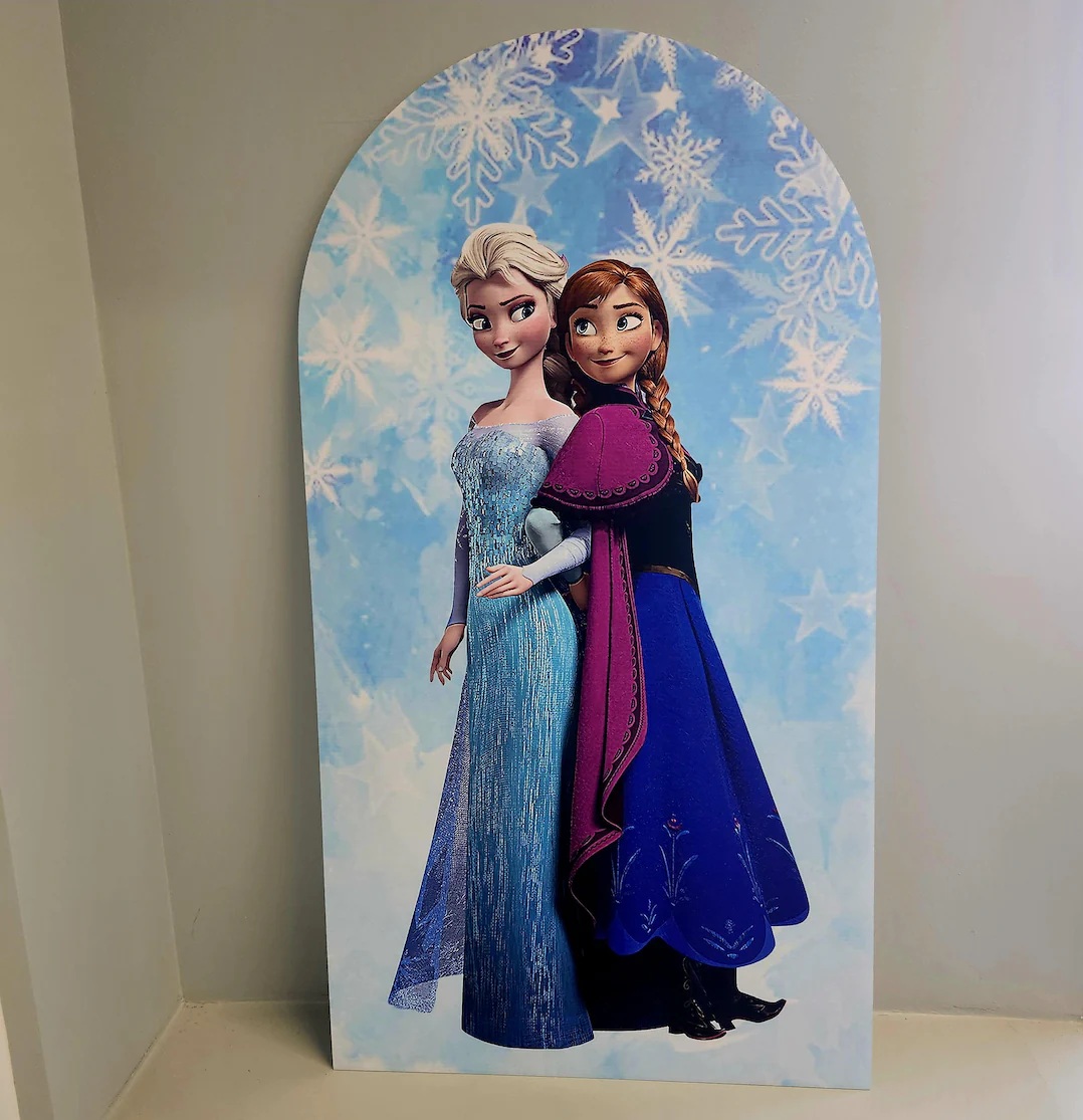 Frozen Princess Sisters Anna Elsa 5 Foot Coroplast Cutout Backdrop Yard Sign Life Size Prop Decoration Party Birthday