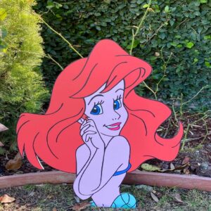 Princess Ariel Bust 3 Foot Coroplast Cutout Yard Sign Life Size Prop Decoration Party Birthday