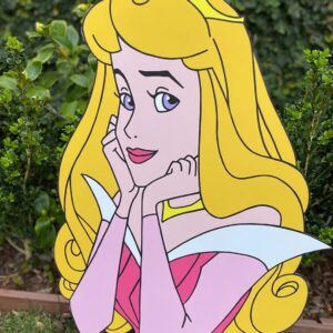 Princess Aurora Bust 3 Foot Coroplast Cutout Yard Sign Life Size Prop Decoration Party Birthday