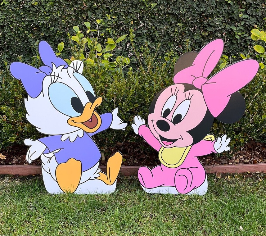 Baby Daisy Minnie Mouse Coroplast Cutout Yard Sign Life Size Prop Decoration Party Birthday