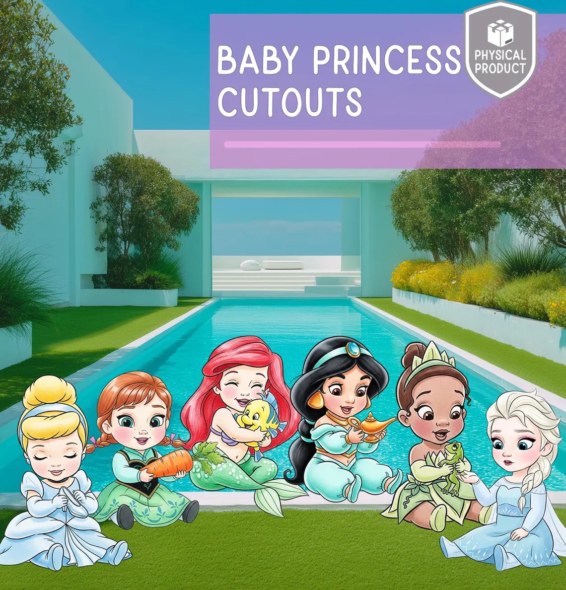 Baby Princesses 3 Foot Coroplast Cutout Yard Sign Life Size Prop Decoration Party Birthday