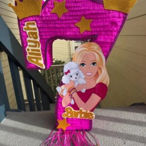 Barbie and Pup Number 3D Pinata 24" inch Decoration Party Birthday Decor Gift
