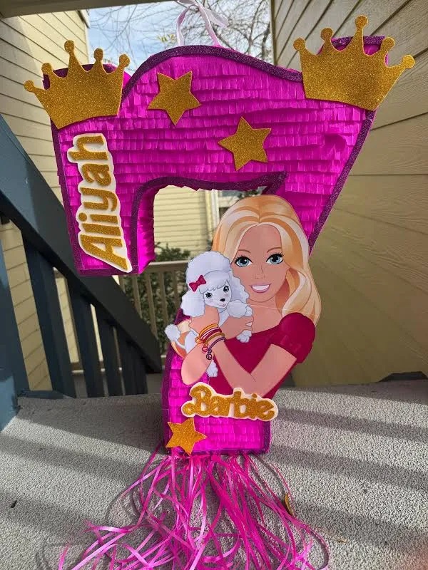 Barbie and Pup Number 3D Pinata 24" inch Decoration Party Birthday Decor Gift