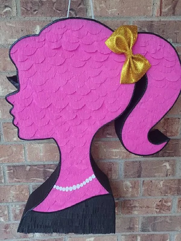Barbie Pink Head Silhouette 3D Pinata 24" inch Decoration Party Birthday Decor Gift