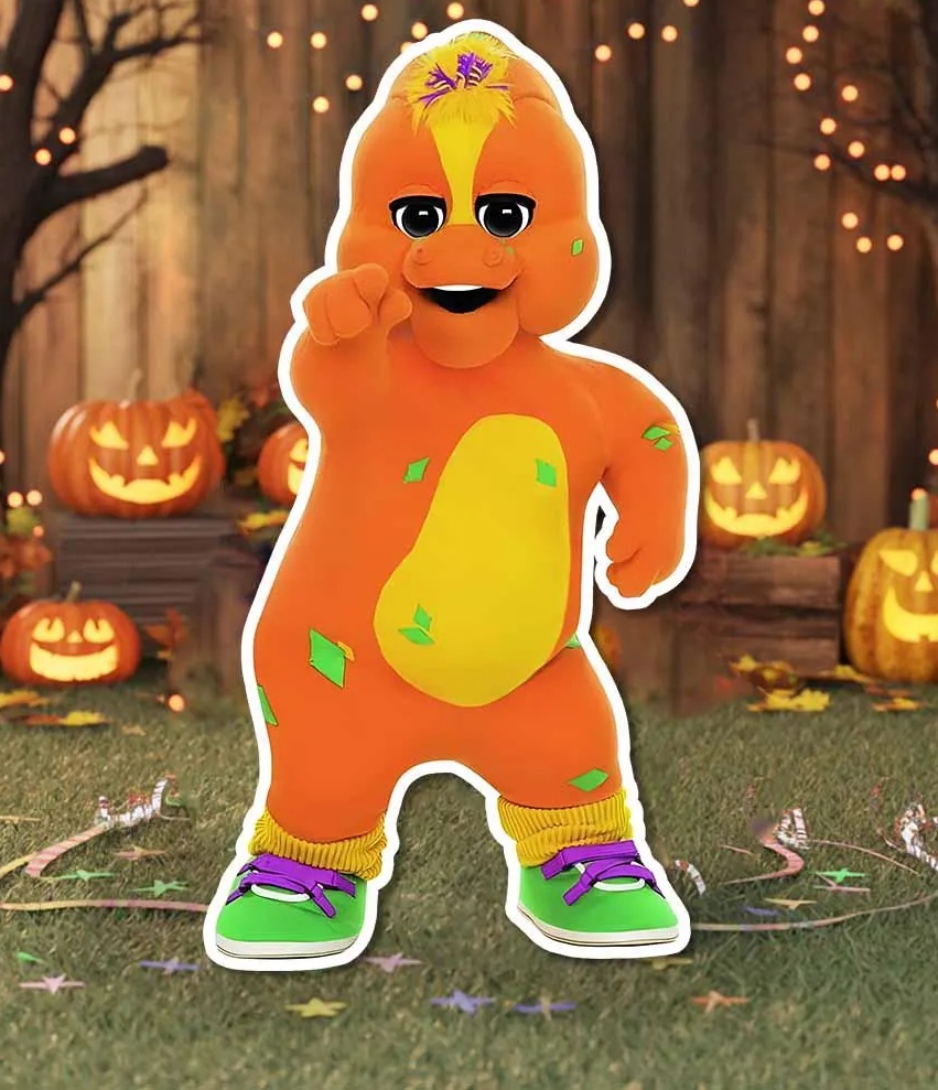 Barney the Purple Dinosaur Riff 4 Foot Coroplast Cutout Yard Sign Life Size Prop Decoration Party Birthday