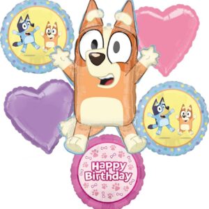 Bluey Heeler Bingo Heeler Dog Foil 3D Balloon Bouquet 6 Pcs Decoration Party Birthday Decor Gift