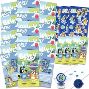Bluey and Friends Birthday Party Supplies Party Favors Activity Pads Stickers Stampers Bundle Kit