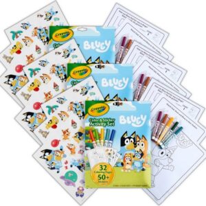 Bluey and Friends Birthday Party Supplies Party Favors Activity Stickers Coloring Page Markers Bundle Kit