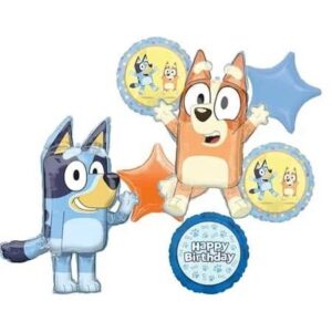 Bluey and Bingo Heeler Puppy Dog Foil 3D Balloon Bouquet 7 Pcs Decoration Party Birthday Decor Gift