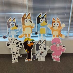 Bluey and Bingo Friends Family Coroplast Cutout Yard Sign Life Size Prop Decoration Party Birthday