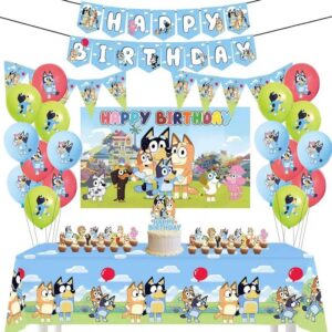 Bluey and Friends Birthday Party Supplies Plates Napkins Party Favors Cups Banner Tablecloth Balloons Cake Cupcake Toppers Backdrop