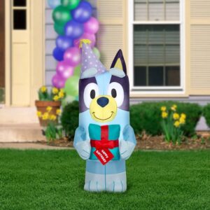 Bluey Heeler Holding Gift Inflatable Yard 4' Foot Decoration Party Prop Sign Holiday Birthday