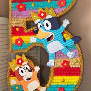 Bluey and Bingo Princess Crown Number 3D Pinata 24" inch Decoration Party Birthday Decor Gift