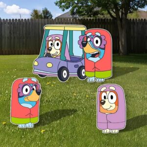 Bluey and Bingo Grannies Coroplast Cutout Yard Sign Life Size Prop Decoration Party Birthday