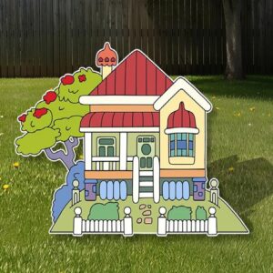 Bluey Heeler House 5 Foot Coroplast Cutout Yard Sign Life Size Prop Decoration Party Birthday